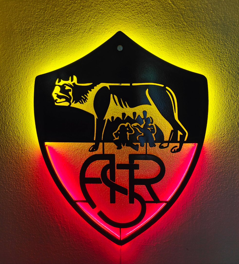 Quadro Led Legno - Logo Roma