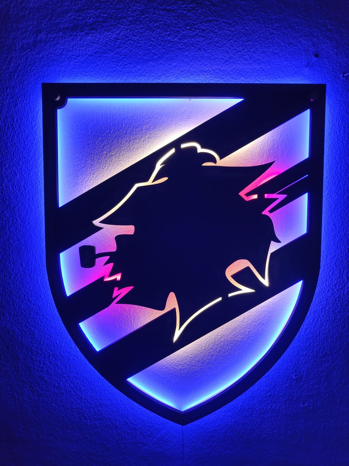 QUADRO LED LEGNO - LOGO SAMPDORIA