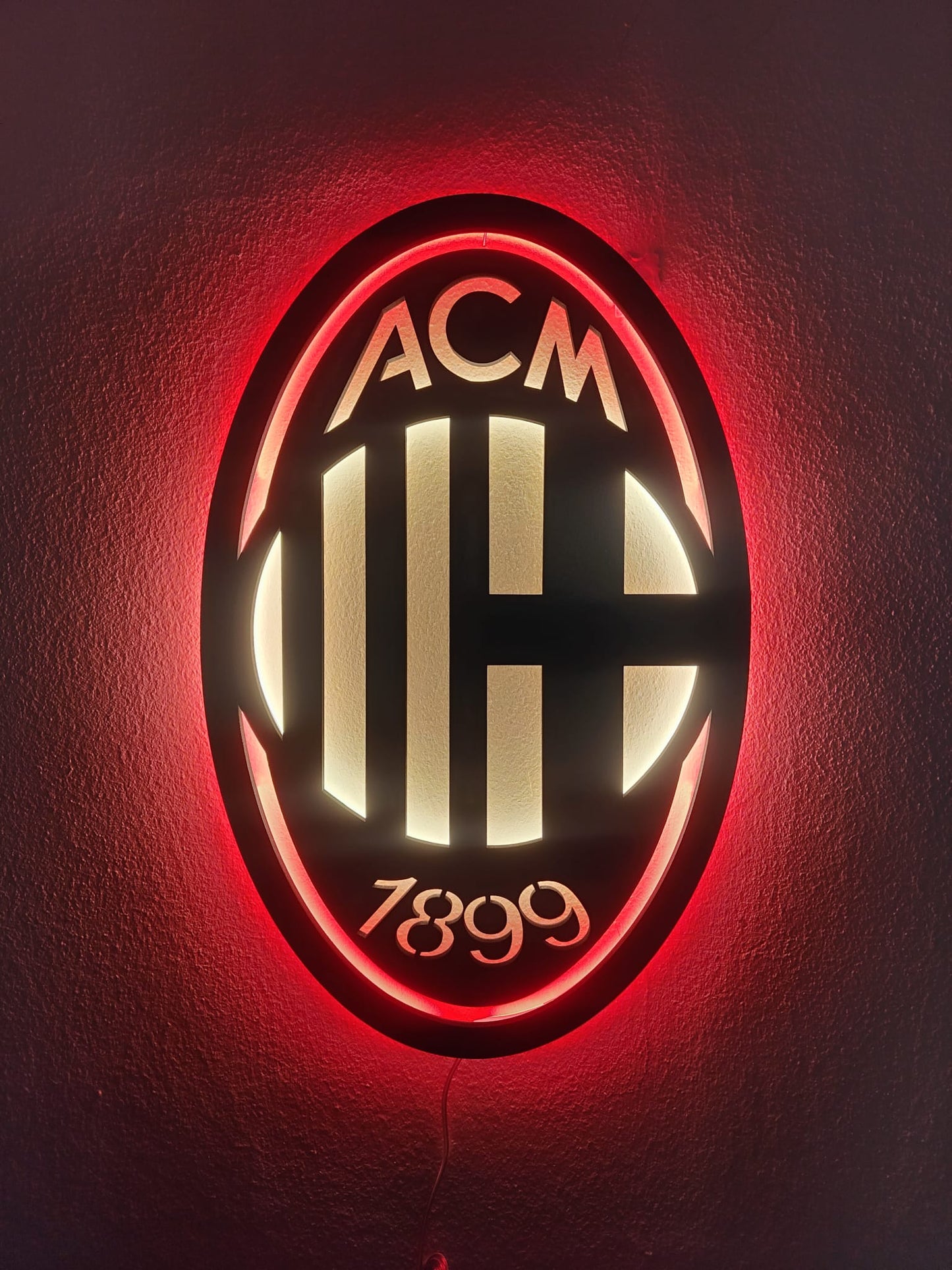 Quadro Led Legno - Logo Milan