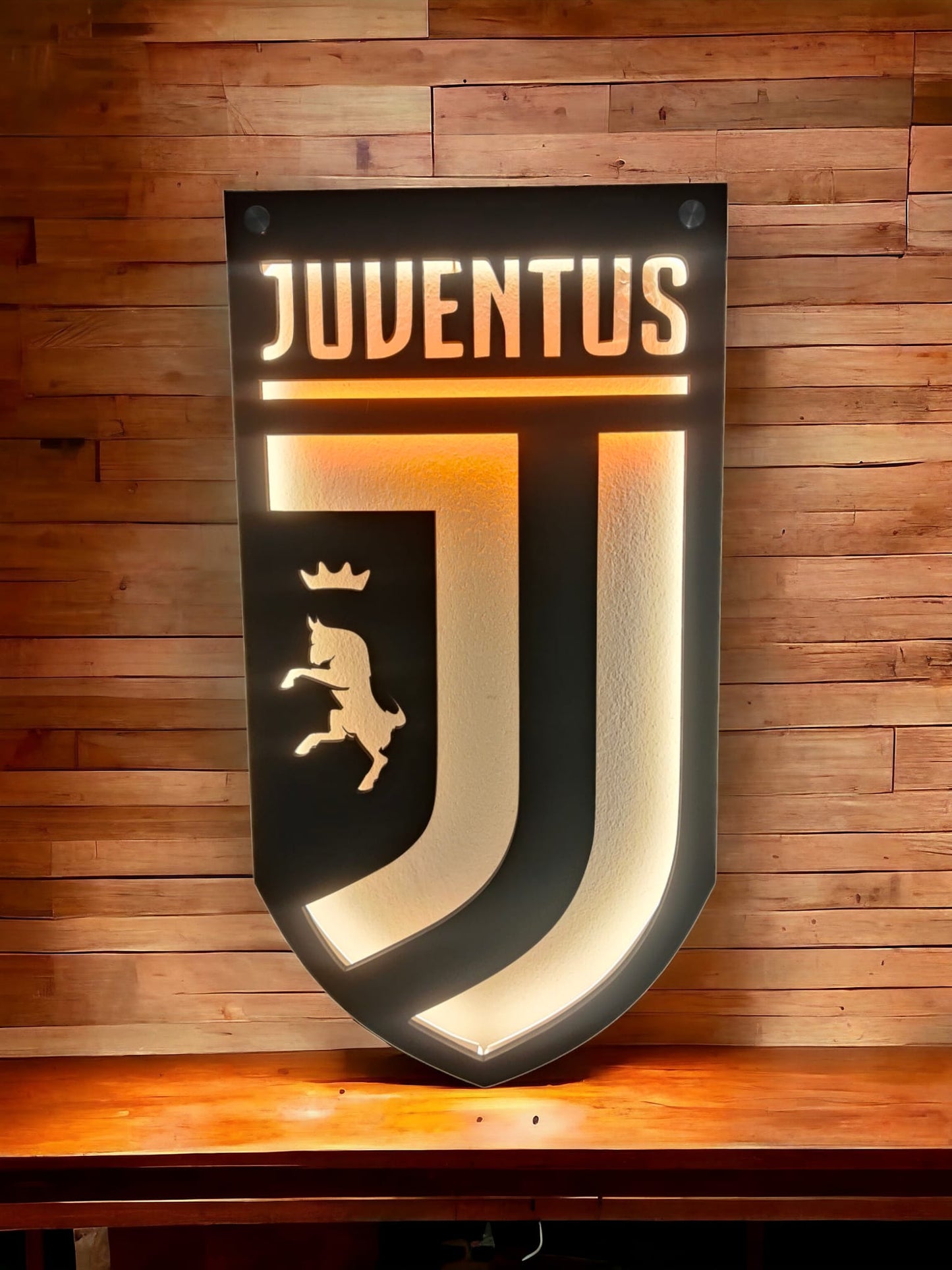 Quadro Led Legno - Logo Juventus