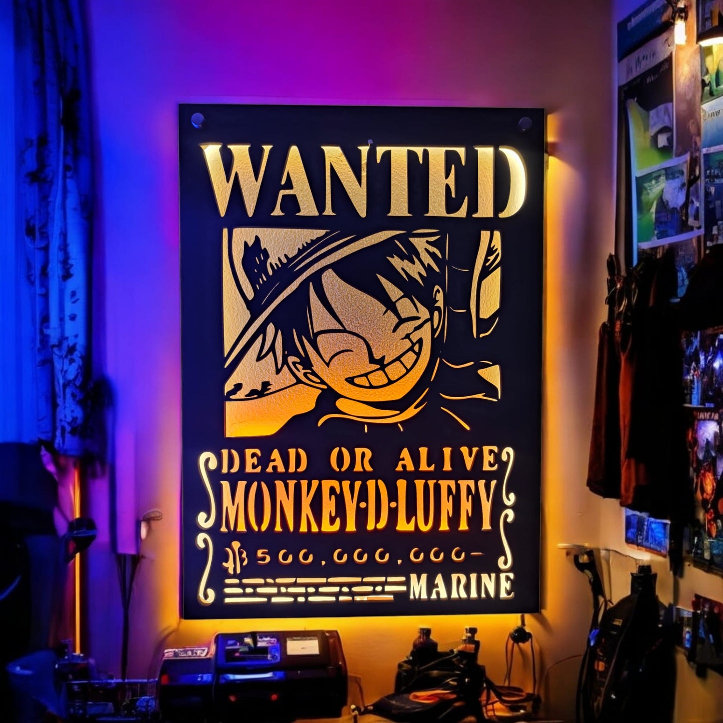 QUADRO LED - WANTED ONE PIECE LUFFY