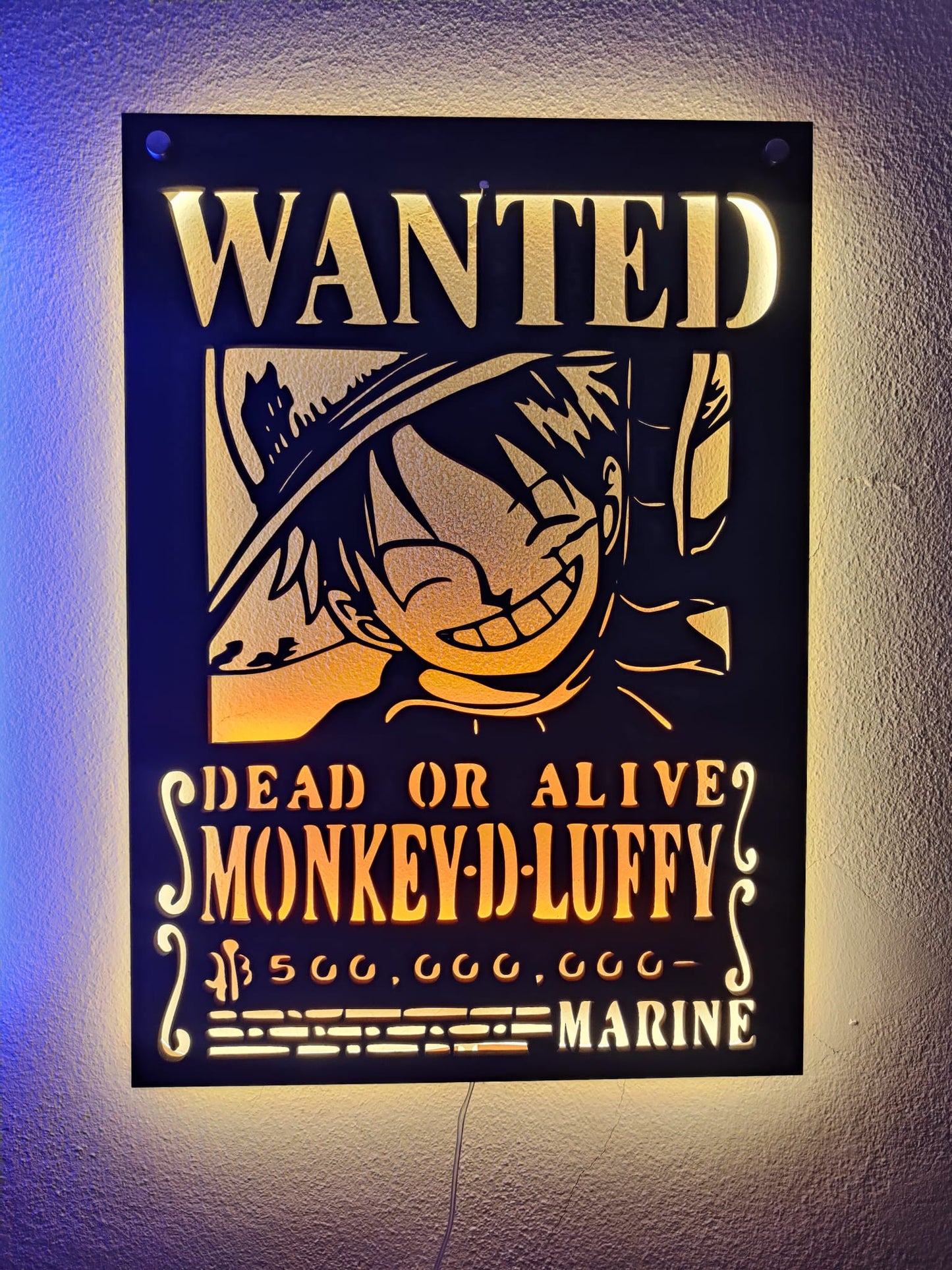 QUADRO LED - WANTED ONE PIECE LUFFY