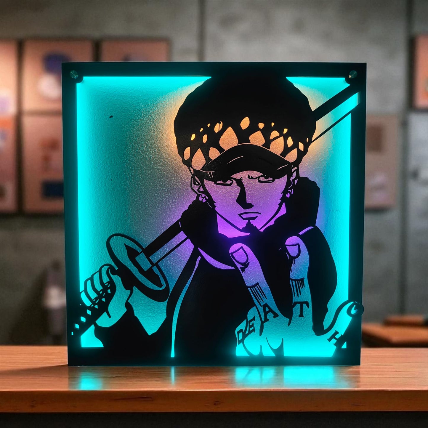 QUADRO LED  - WANTED ONE PIECE TRAFALGAR LAW