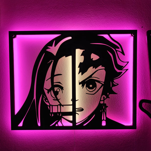 QUADRO LED LAMPADA ANIME - DEMON SLAYER  - KIMETSU NO YAIBA