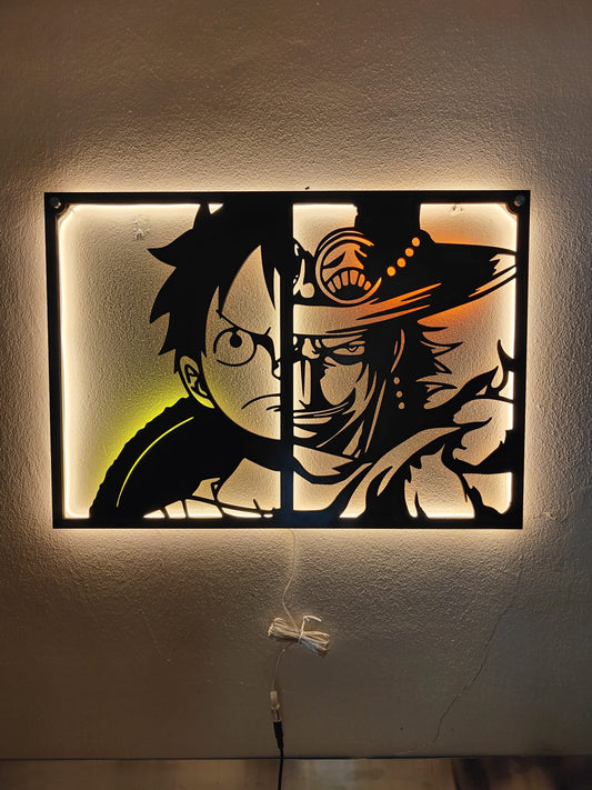 QUADRO LED ONE PIECE - LUFFY AND ACE