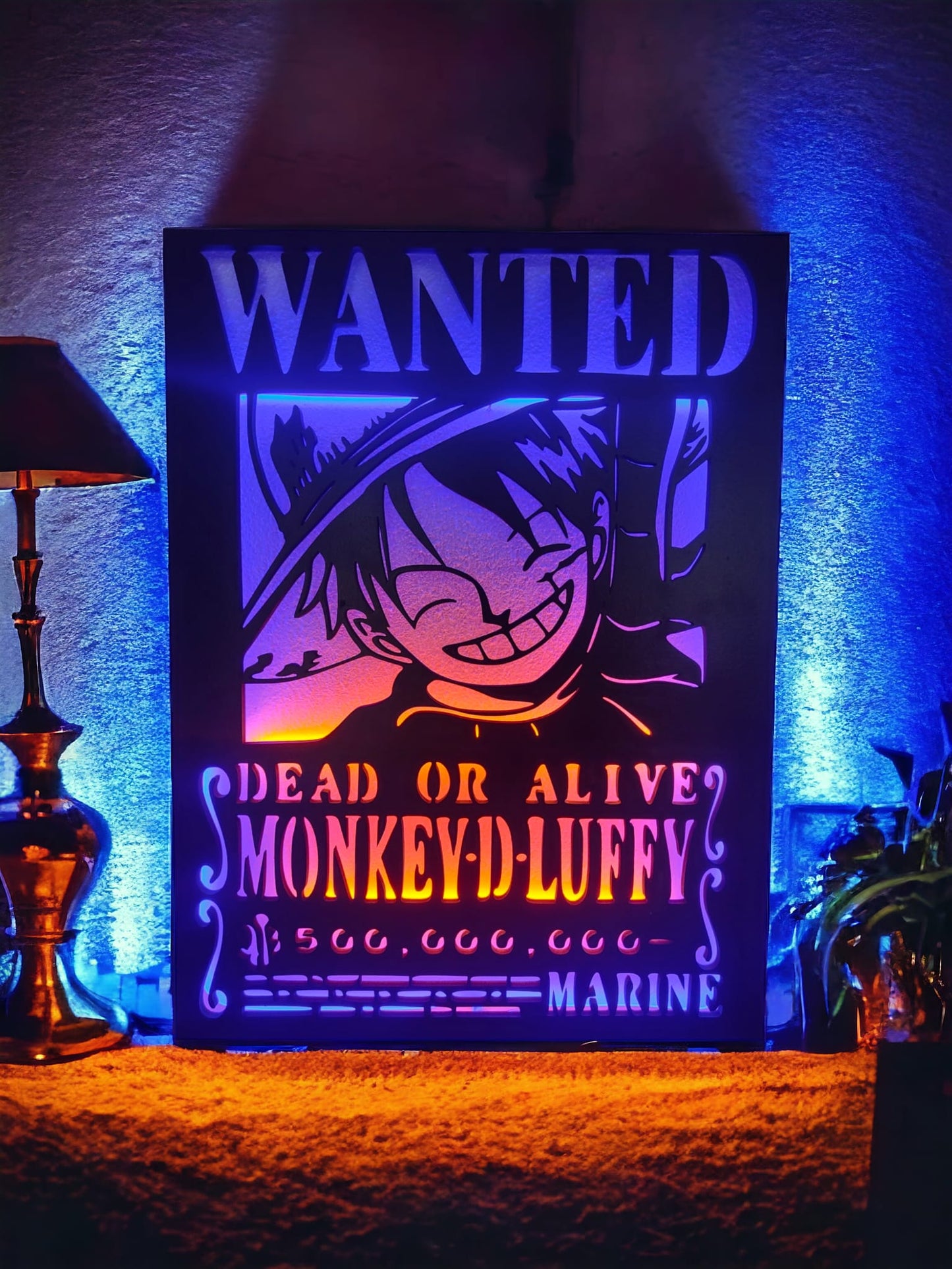 QUADRO LED  - WANTED ONE PIECE LUFFY