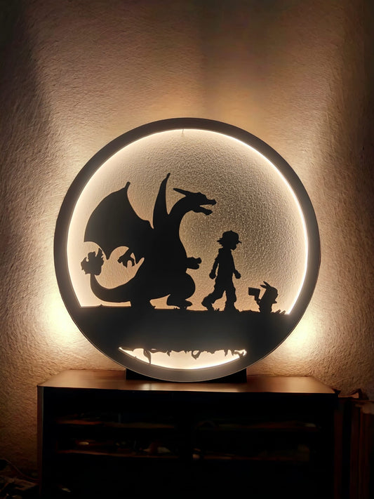 QUADRO LED - POKEMON CHARIZARD PIKACHU