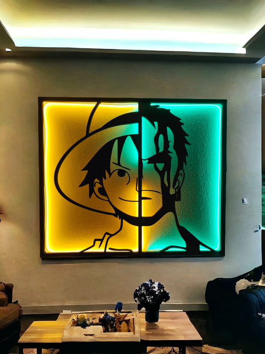 QUADRO LED - ONE PIECE - LUFFY E ZORO