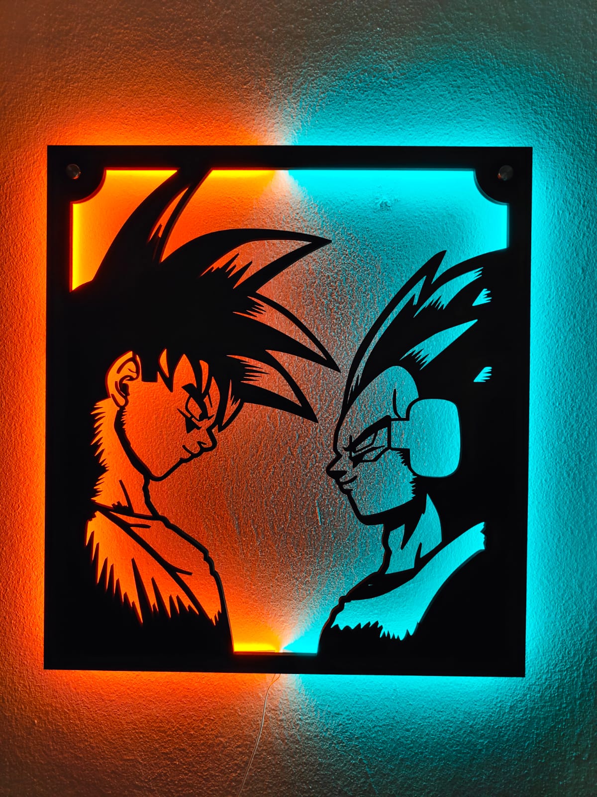 QUADRO LED - DRAGON BALL - GOKU E VEGETA