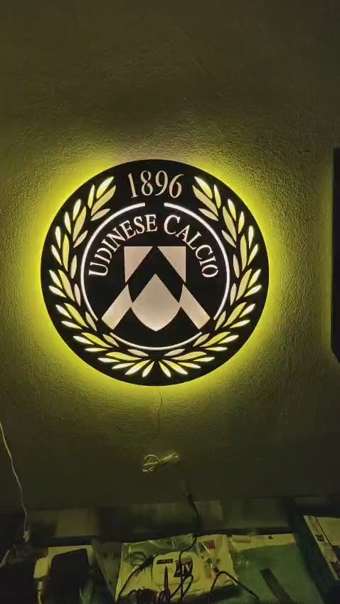 QUADRO LED LEGNO - LOGO UDINESE