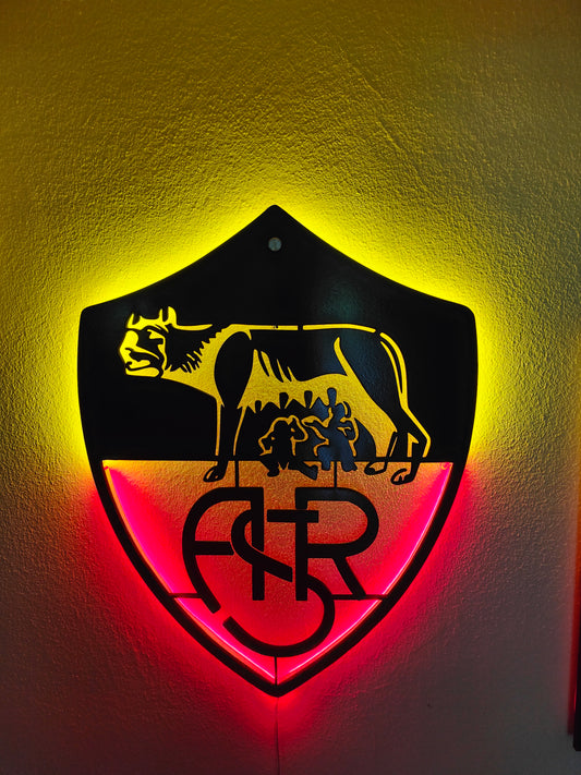 Quadro Led Legno - Logo Roma